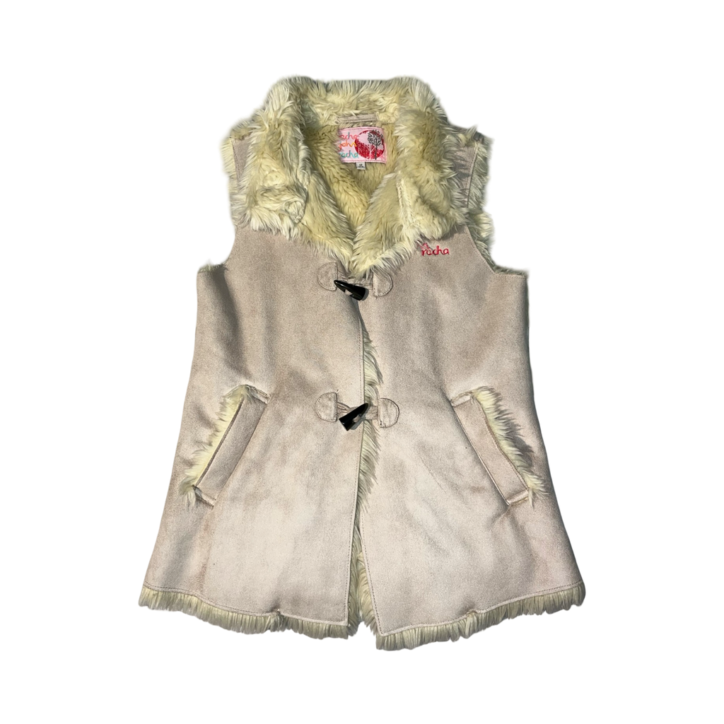 Rocha John rocha faux fur and suede waistcoat ukXS