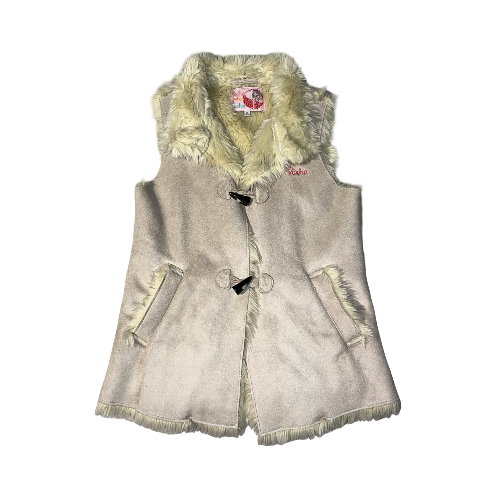 Rocha John rocha faux fur and suede waistcoat ukXS
