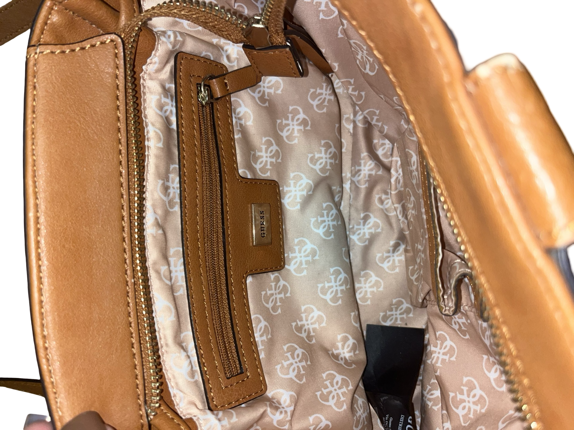 Y2K GUESS Tan Buckle 2000s Chain Strap Handbag