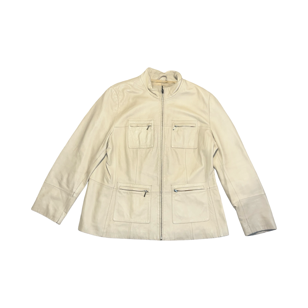Marks and Spencer beige leather coat ukXL