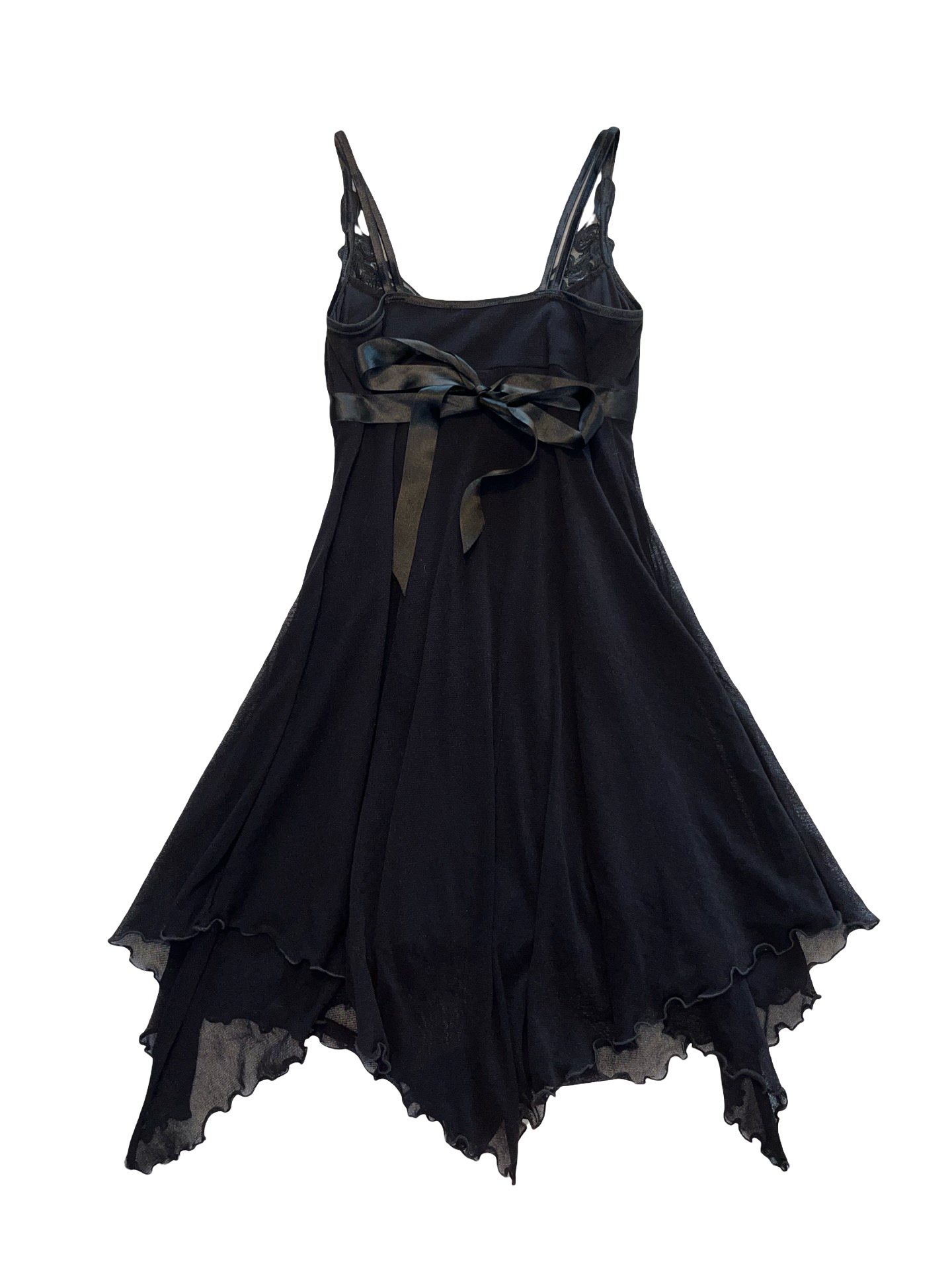 Y2K Jane Norman Black Embellished Fairy Hem Dress UK 10