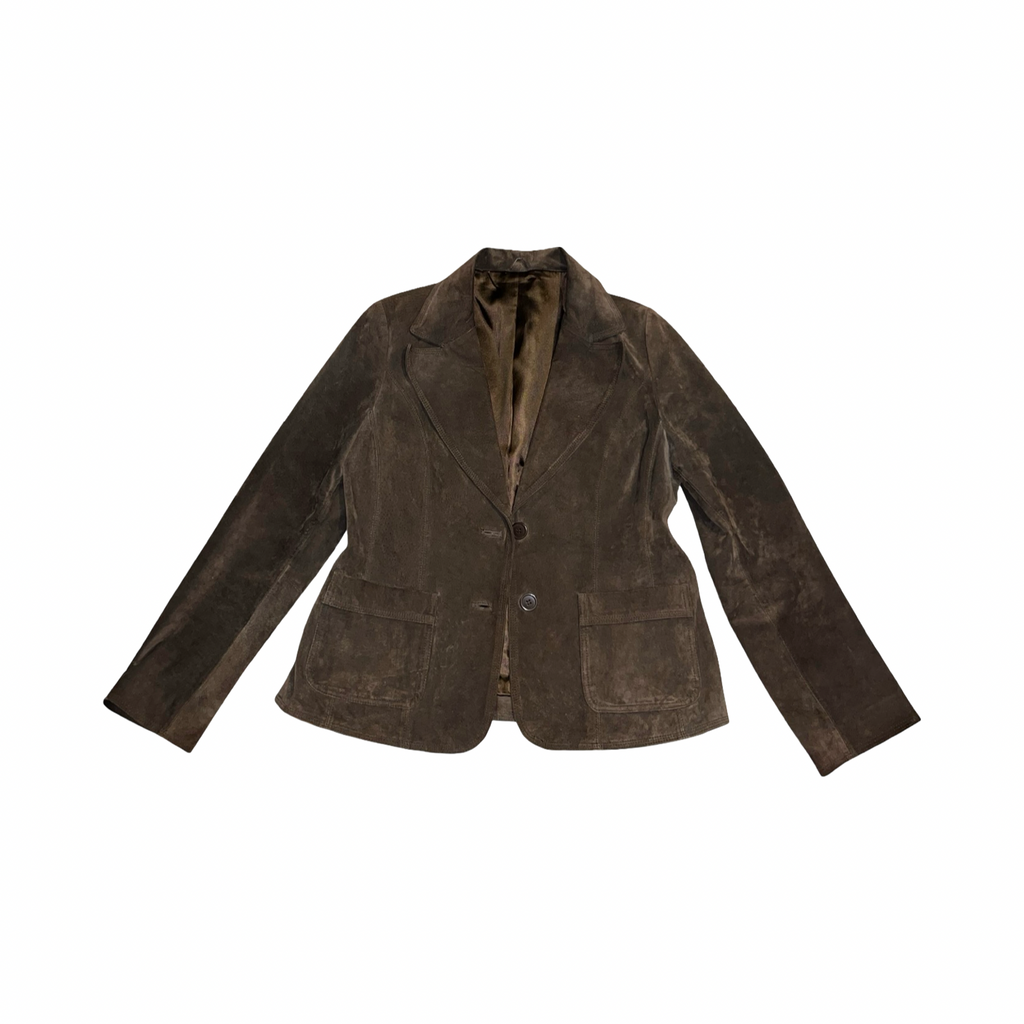 Bay 2000’s Y2K brown suede jacket uk 16