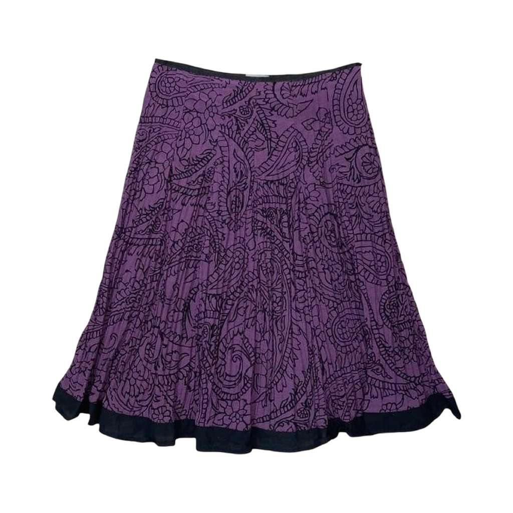 Per Una purple paisley print uk12 midi skirt