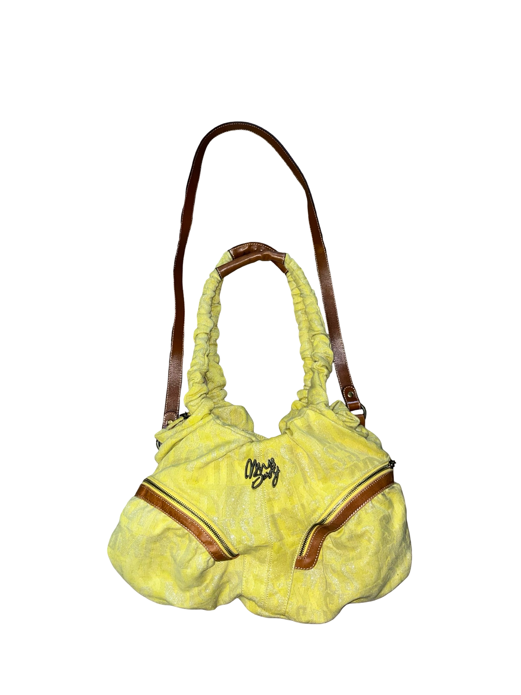 Miss Sixty Y2K Yellow Ruched Shoulder Bag | Vintage Handbag