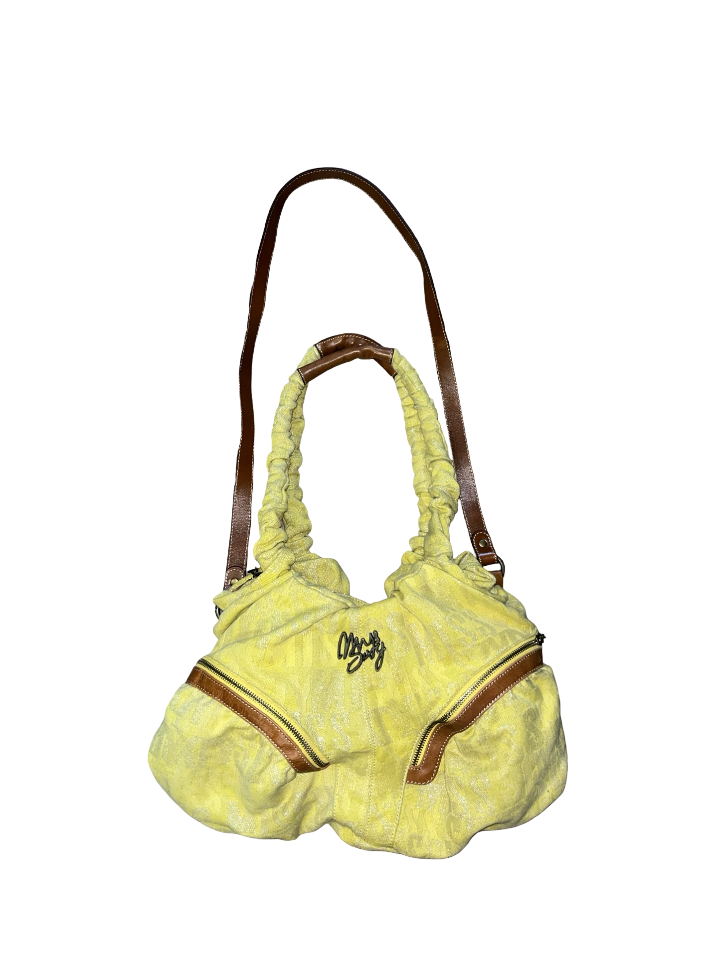 Miss Sixty Y2K Yellow Ruched Shoulder Bag | Vintage Handbag
