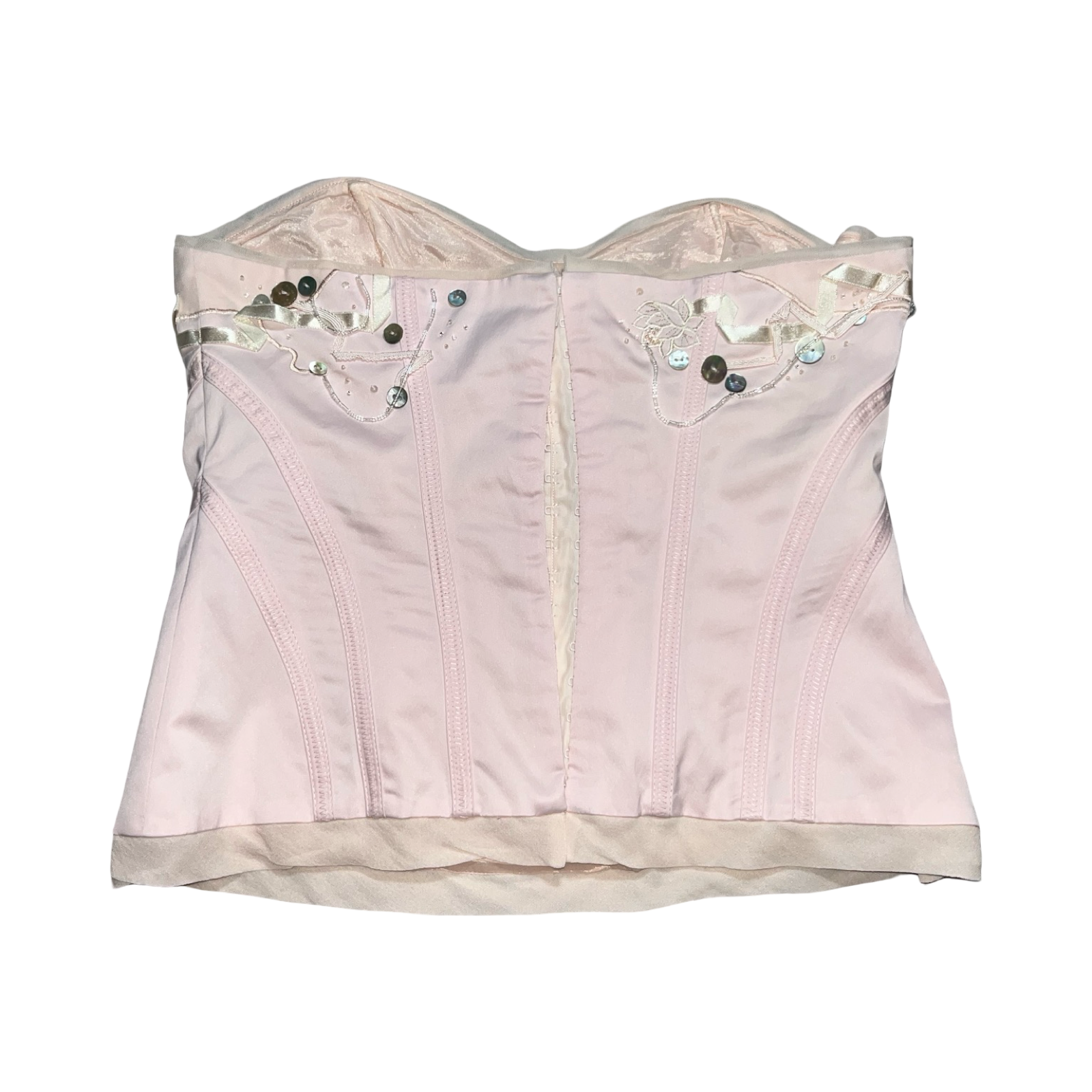 Karen Millen pink corset with pearl embellishment uk 14