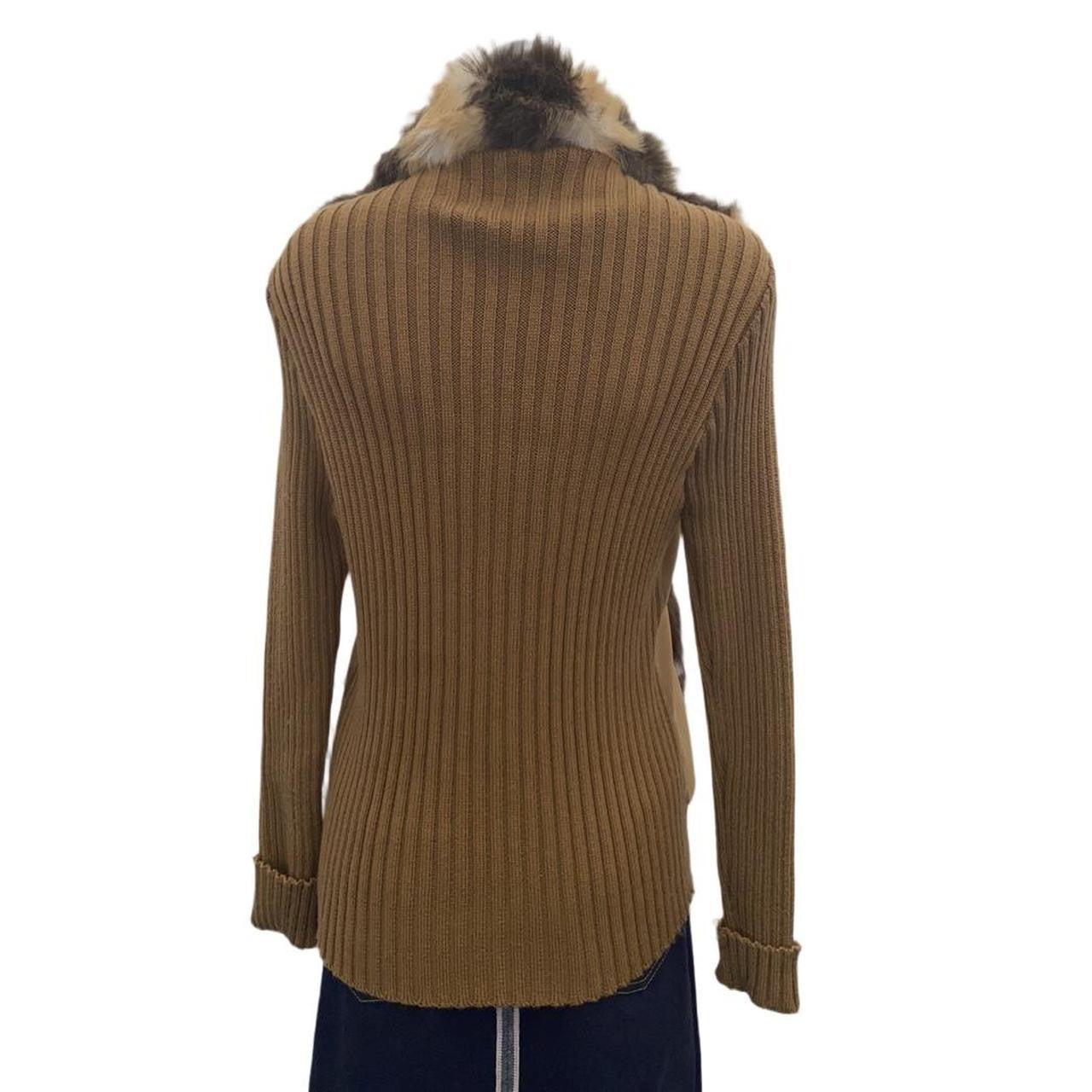 Brown mix Jmlong y2k faux fur zip-up sweater ukXL