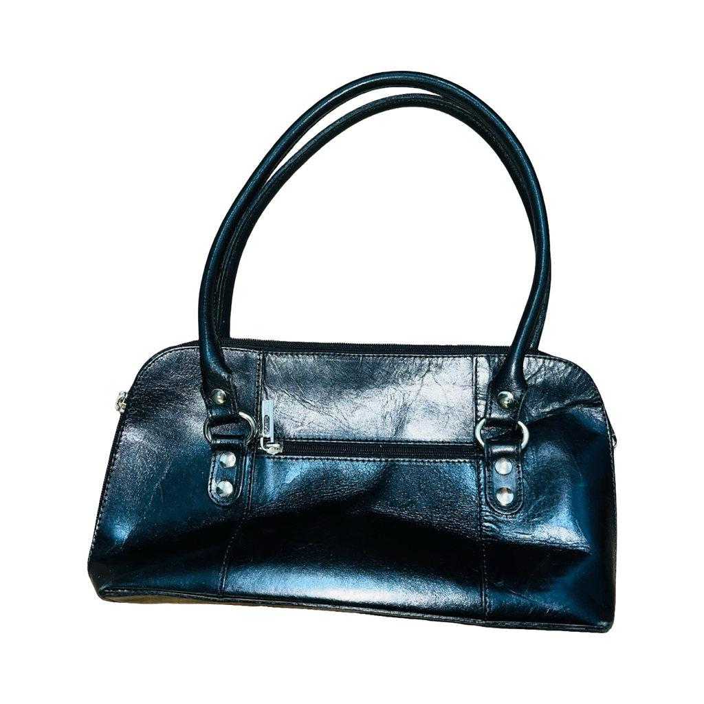 Vera Pelle Italian black vintage genuine leather shoulder bag