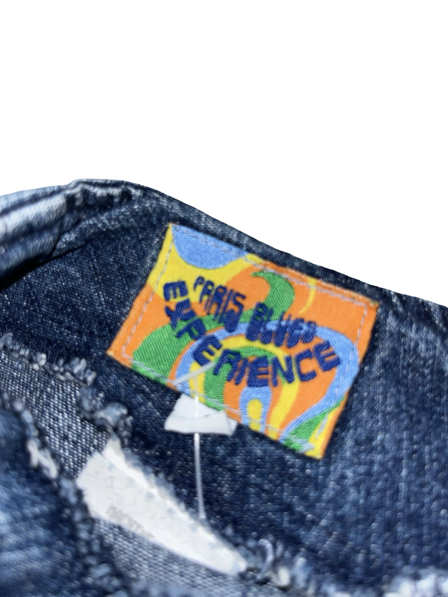 Y2K Denim Butterfly Embroidered Mini Skirt Paris blues experience ukXS
