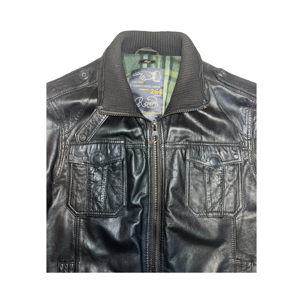 River island vintage leather jacket ukL