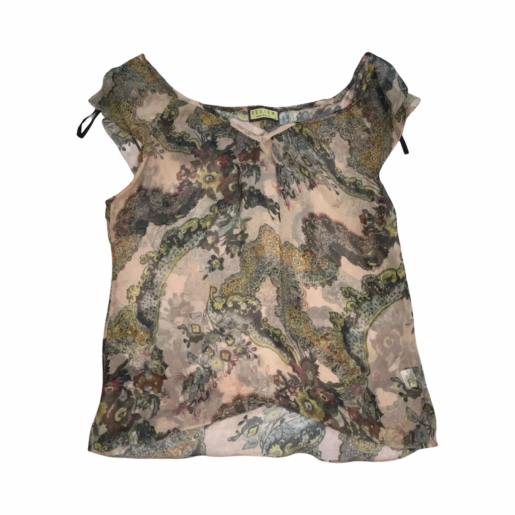 Review Australia pure silk floral blouse uk10
