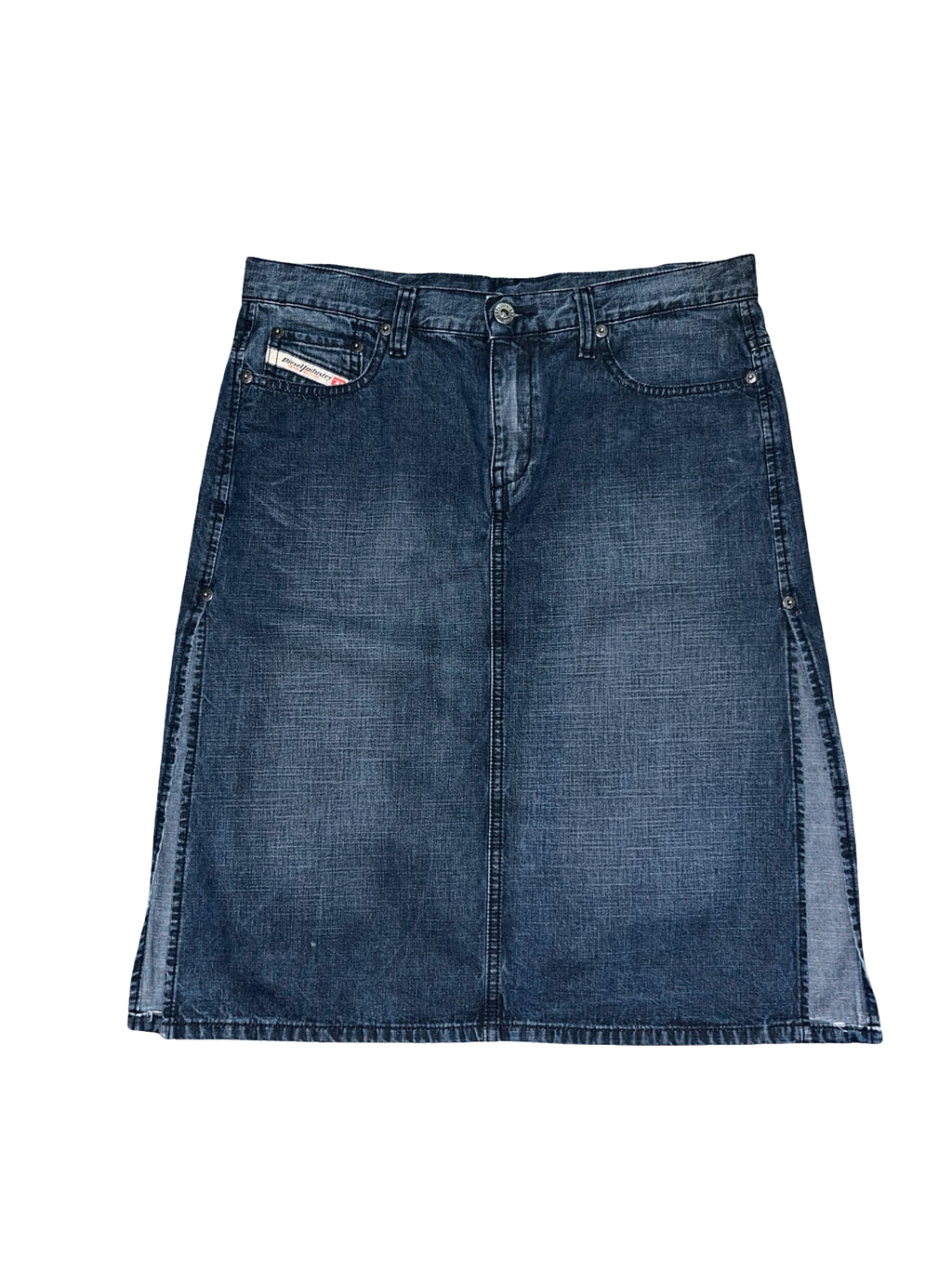 Vintage Y2K Diesel Denim Mini Skirt Dark Wash Low Rise ukM