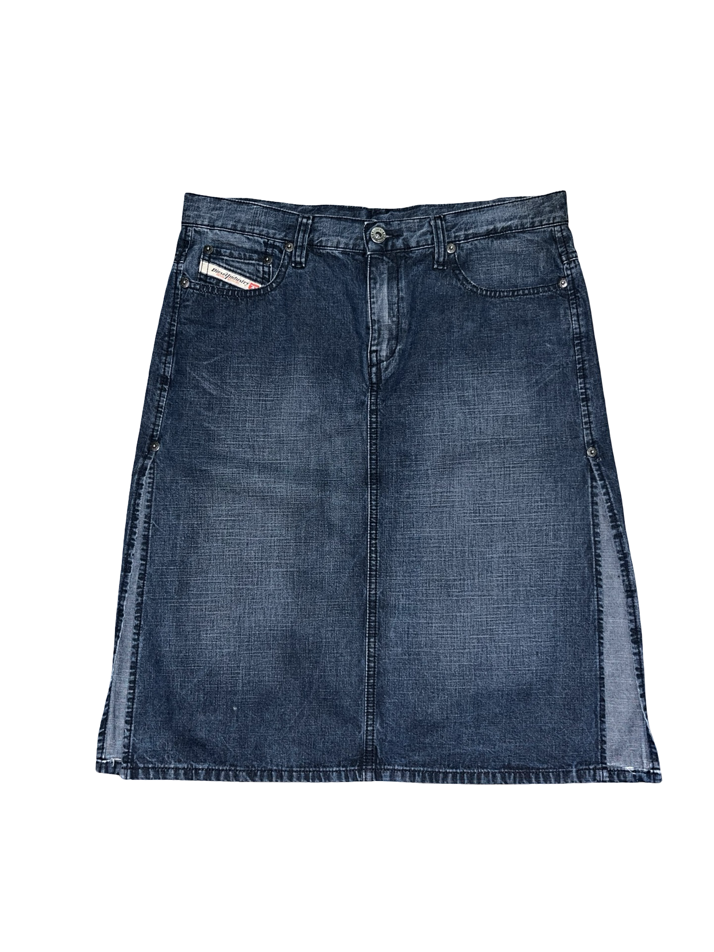 Vintage Y2K Diesel Denim Mini Skirt Dark Wash Low Rise ukM