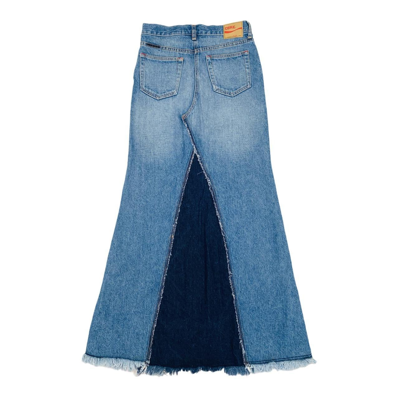 Coca-Cola rare vintage flare long denim skirt uk10
