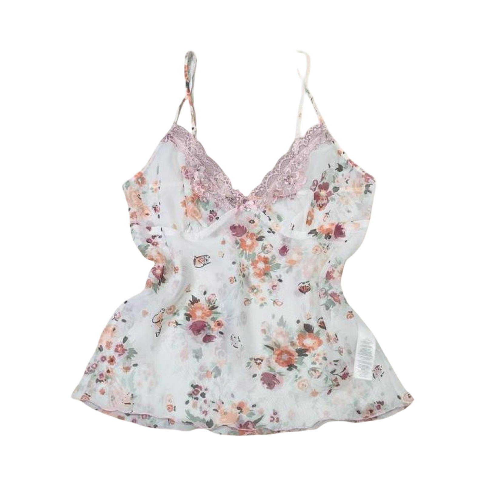 Presence white floral mesh cami top uk size10