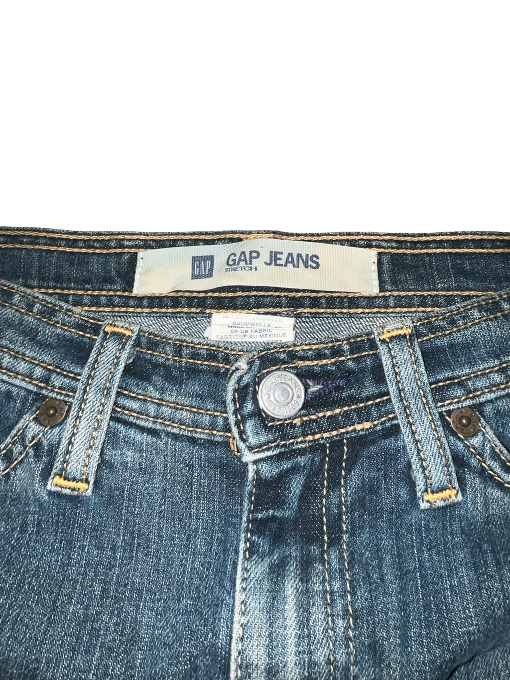 Y2K Gap Jeans Stretch Faded Denim Mini Skirt ukS