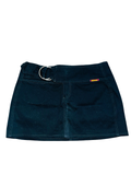 Y2K Bench Black Low Rise Logo Belted Mini Skirt uk12