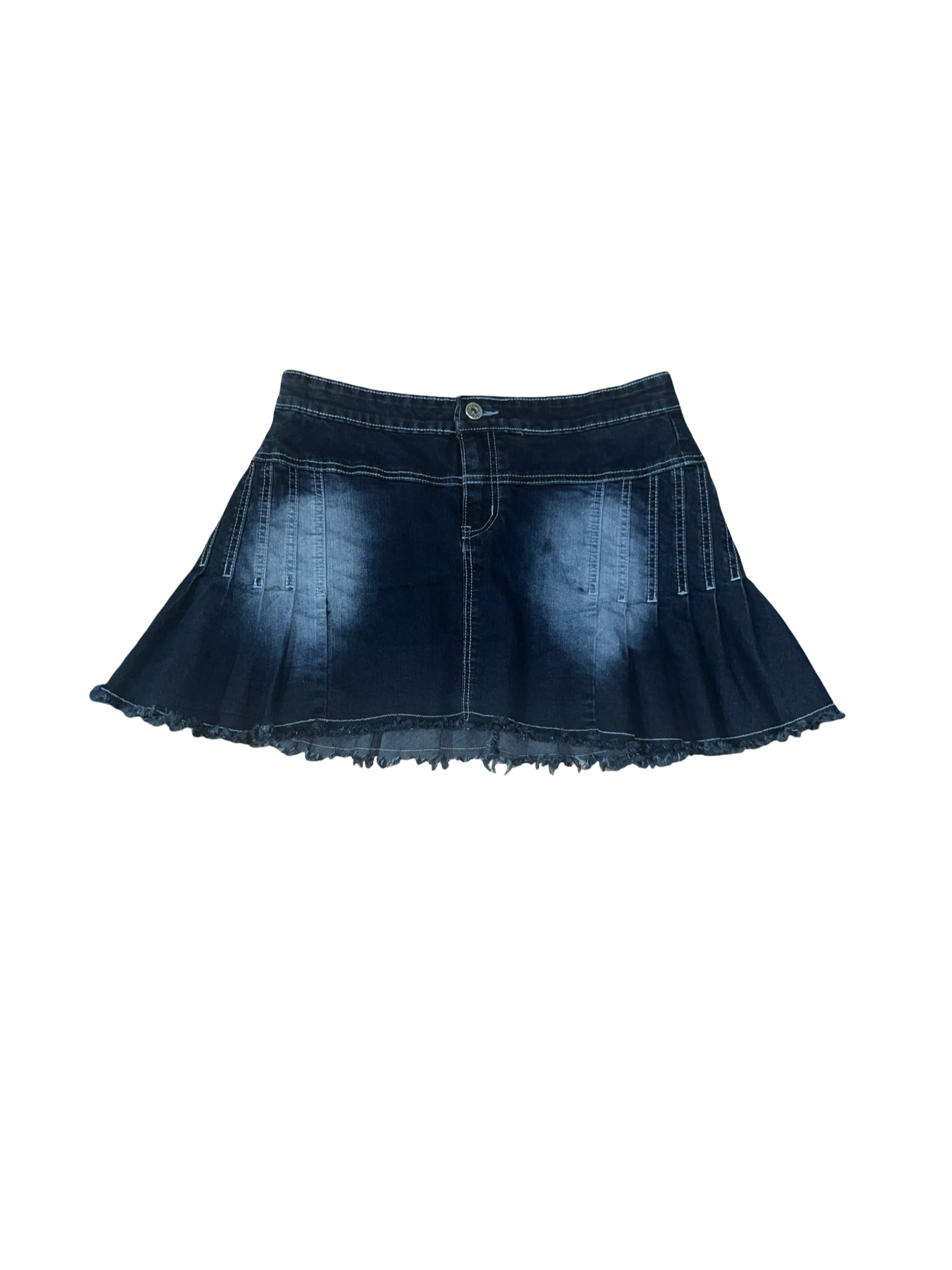 Y2K Dreams Dark Wash Pleated Denim Mini Skirt uk12