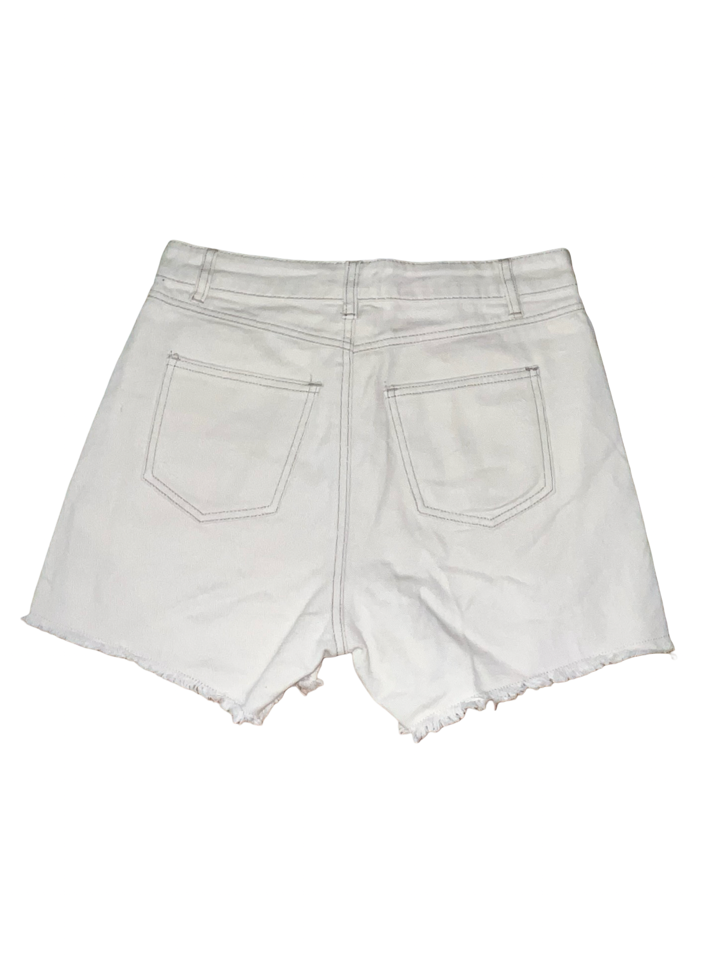 Denim by TU White Distressed Boyfriend Denim Shorts UK 8