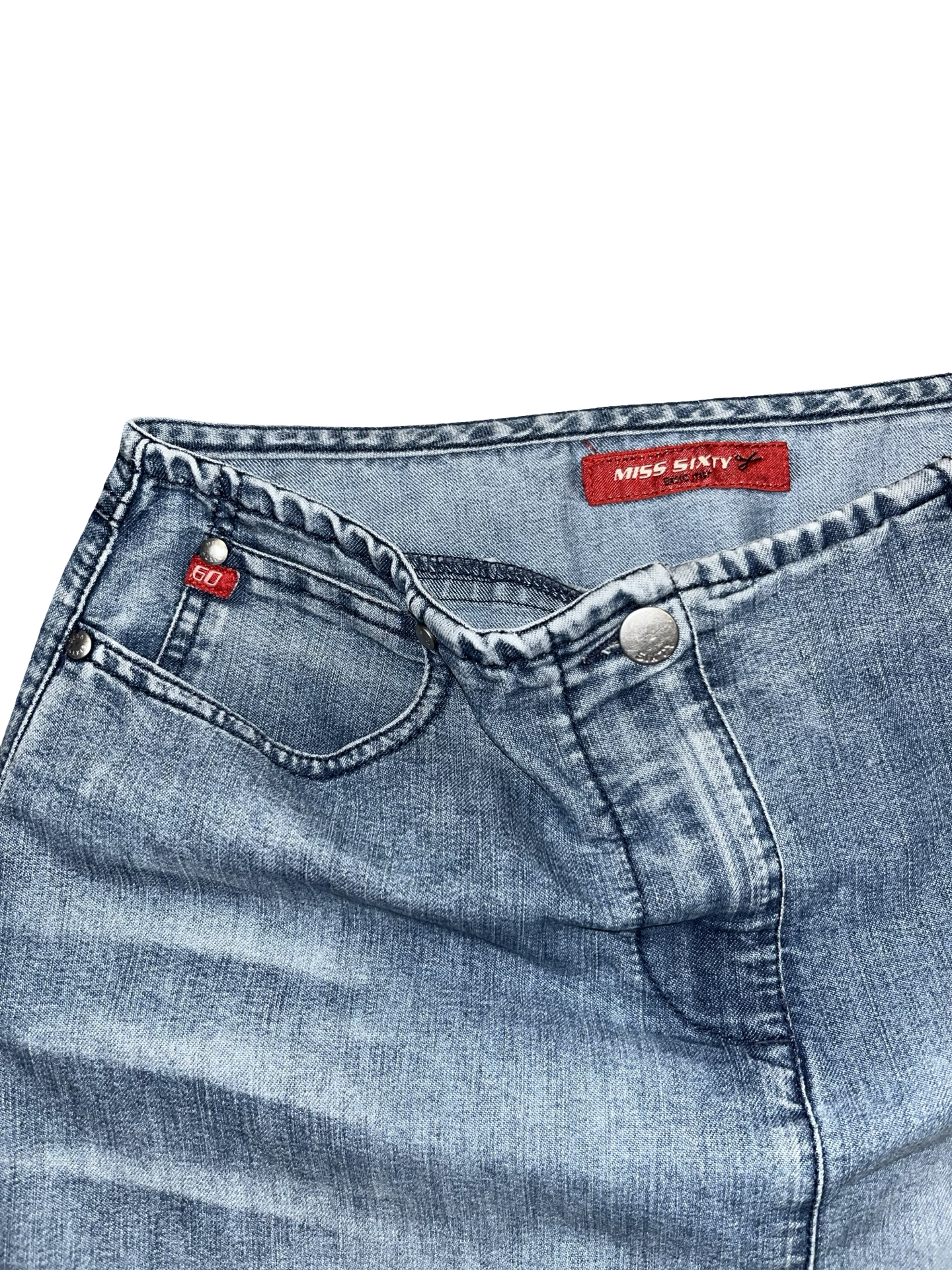 Y2K Miss Sixty Denim Midi Skirt | 00s Low Rise uk12