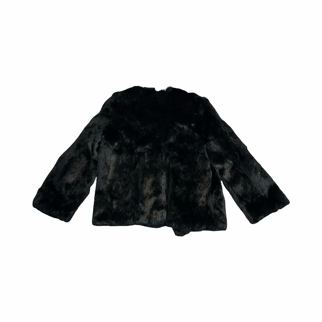 2000’s vintage black coney fur woman’s coat uk16