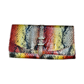Snake skin print clutch bag