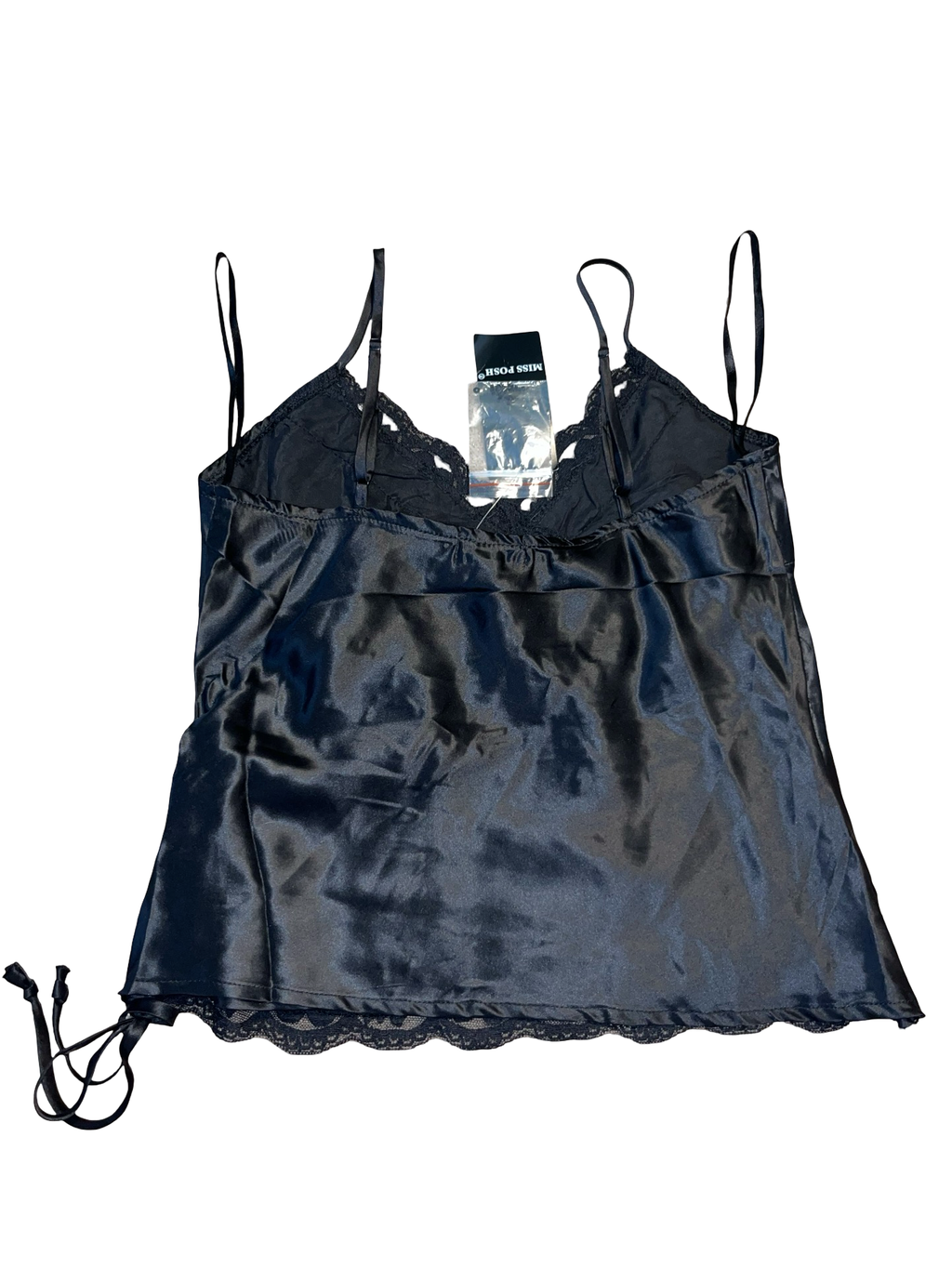 Y2K Miss Posh Black Embellished Lace Cami Top Size S