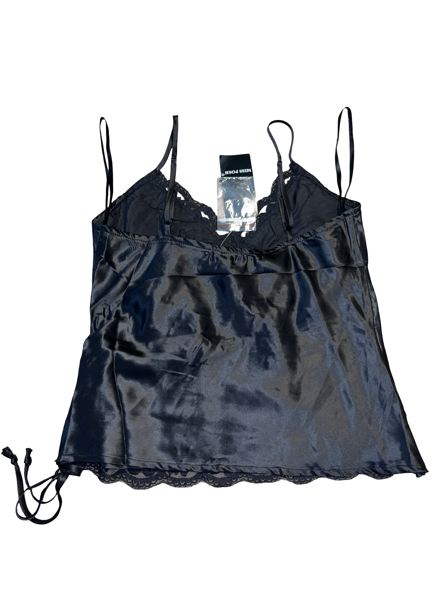 Y2K Miss Posh Black Embellished Lace Cami Top Size S