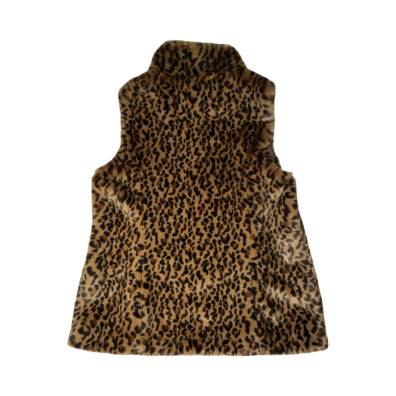 Pomodoro fluffy leopard print faux fur waist coat uk 16
