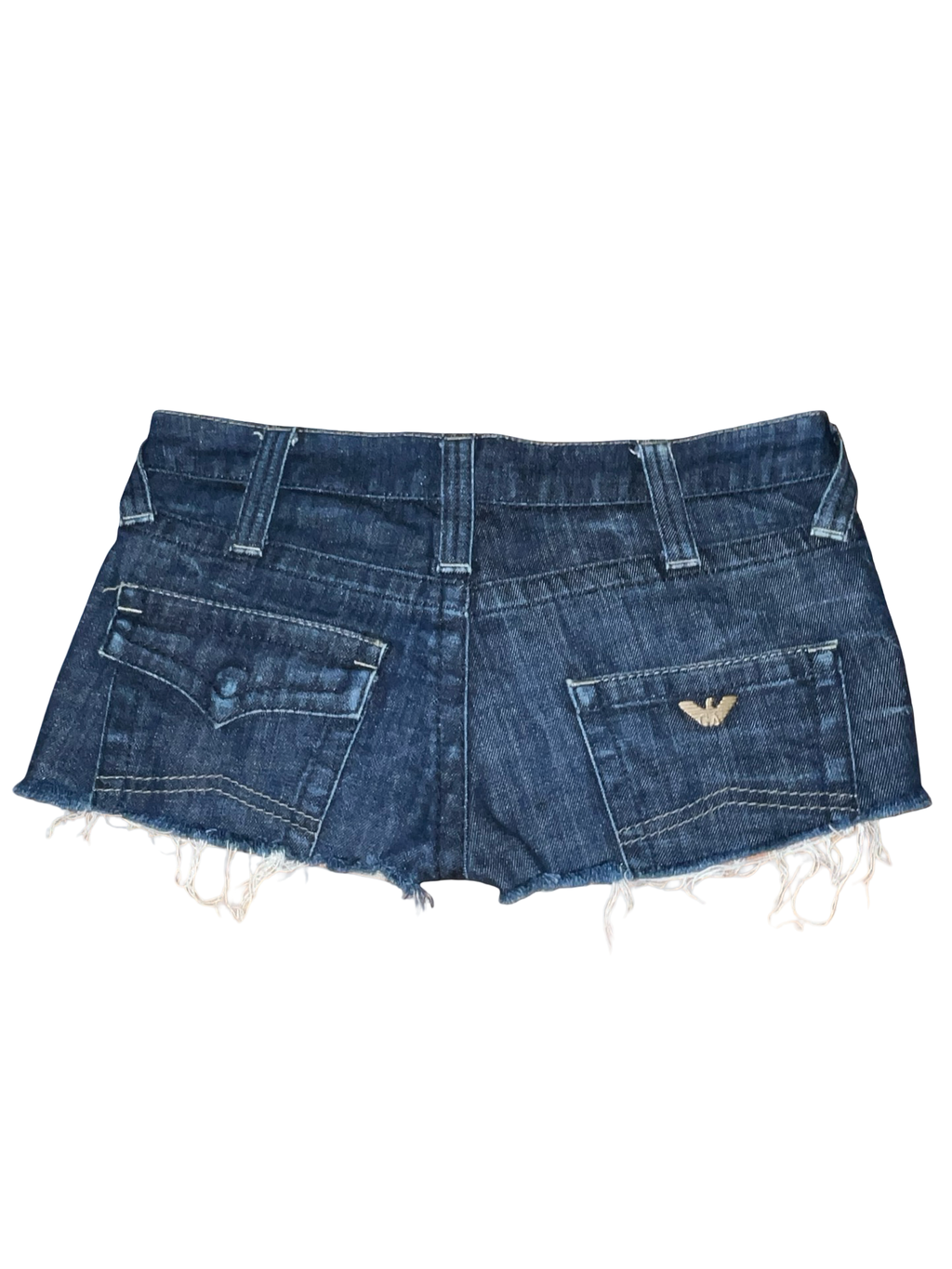 Y2K Armani Jeans Dark Wash Low Rise Denim Micro Shorts ukS