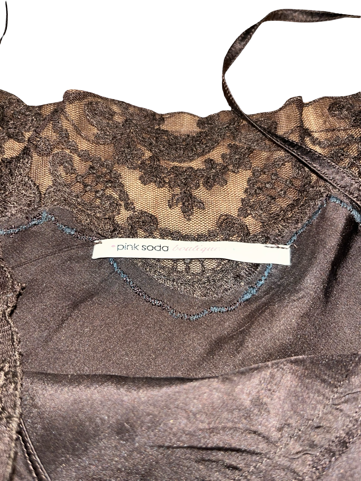 Vintage Y2K Pink Soda Boutique Silk Lace Cami Top UK 10
