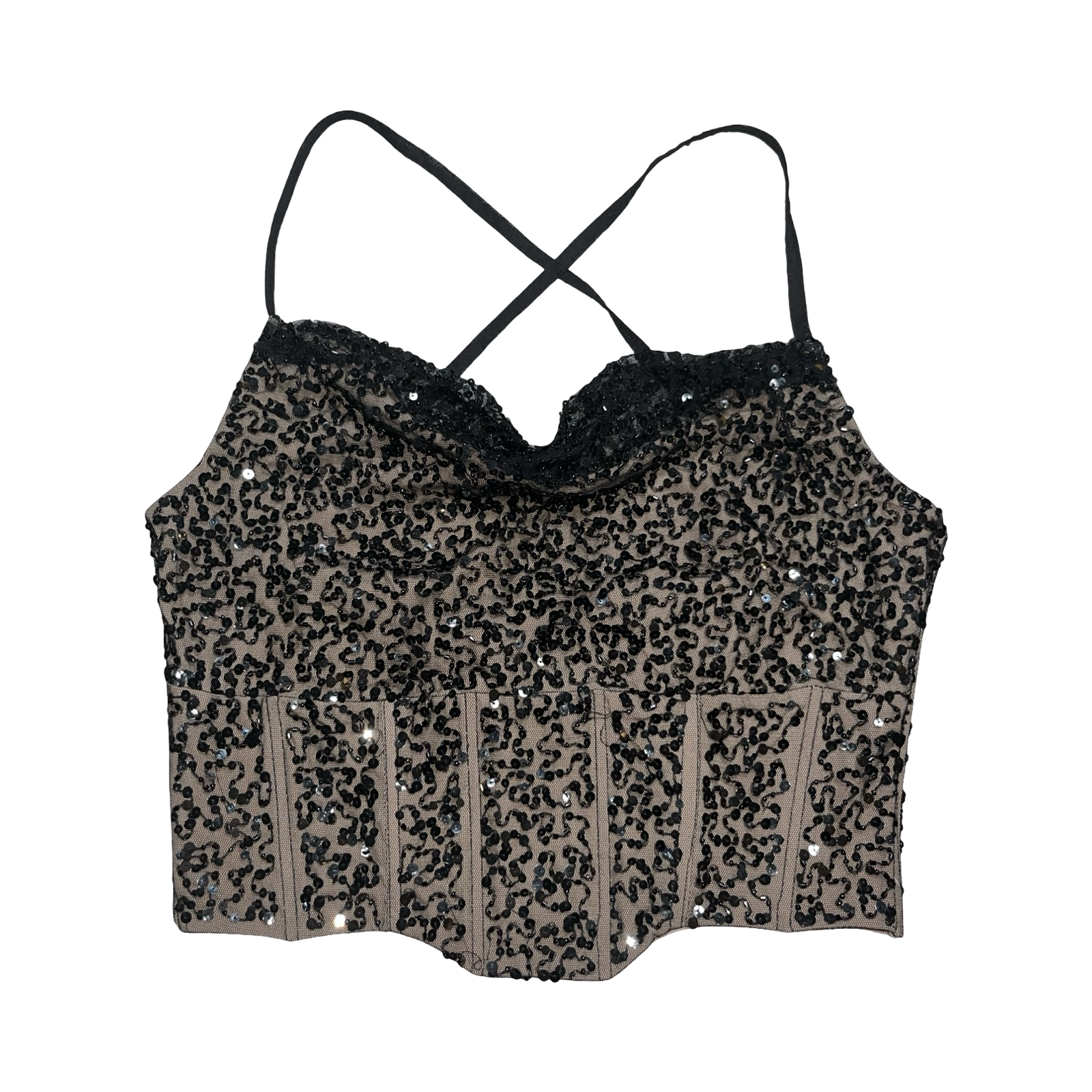 Coast NWT black and beige sequin top uk 8