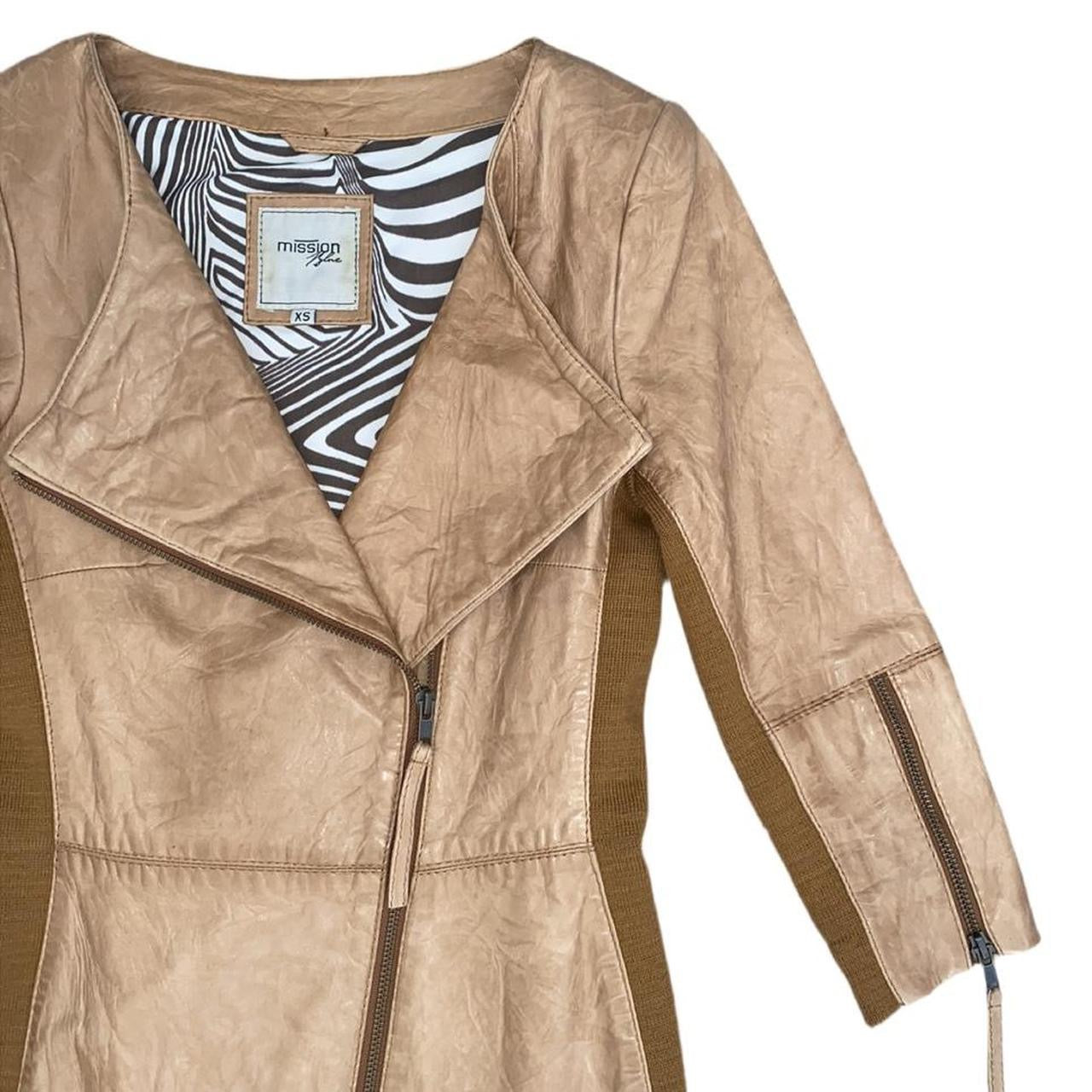 Vintage tan leather jacket dress boho vibe by Mission Blue ukXS