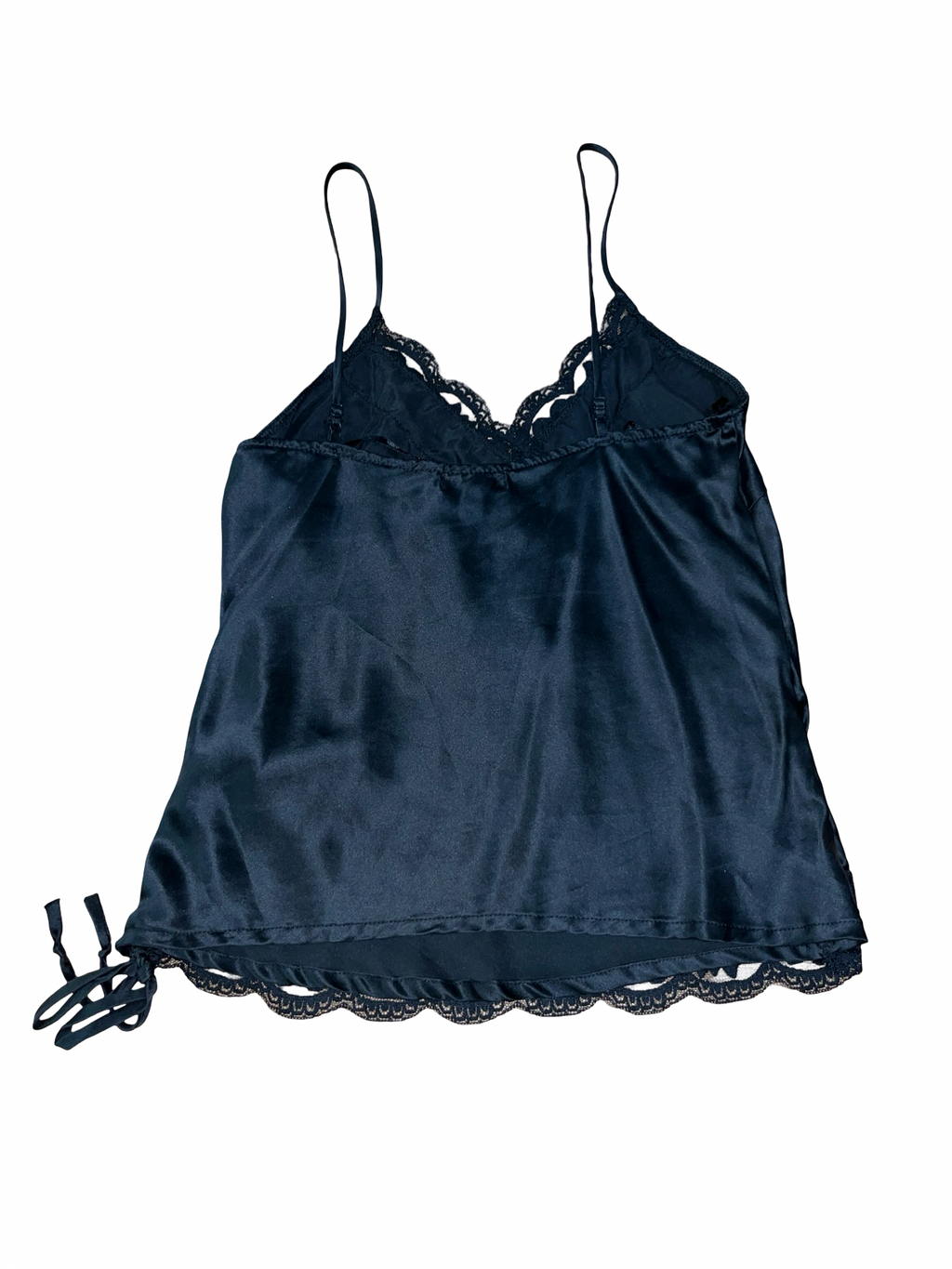 Y2K Miss Posh Black Satin Lace Sequin Cami Top ukM