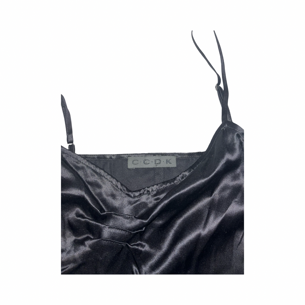 C•C•D•K black pure silk and sequin cami top ukS