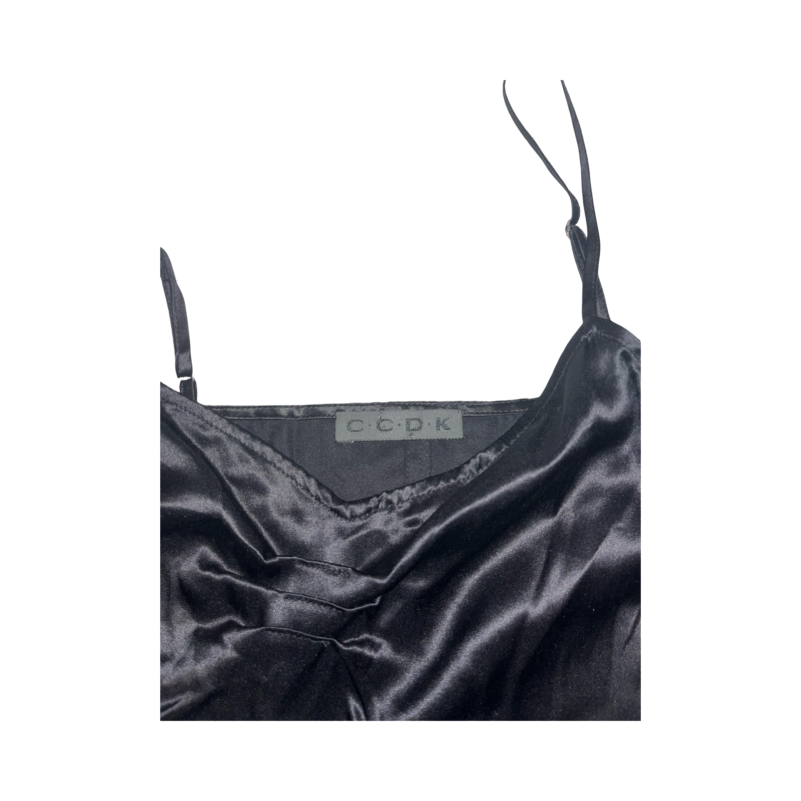 C•C•D•K black pure silk and sequin cami top ukS