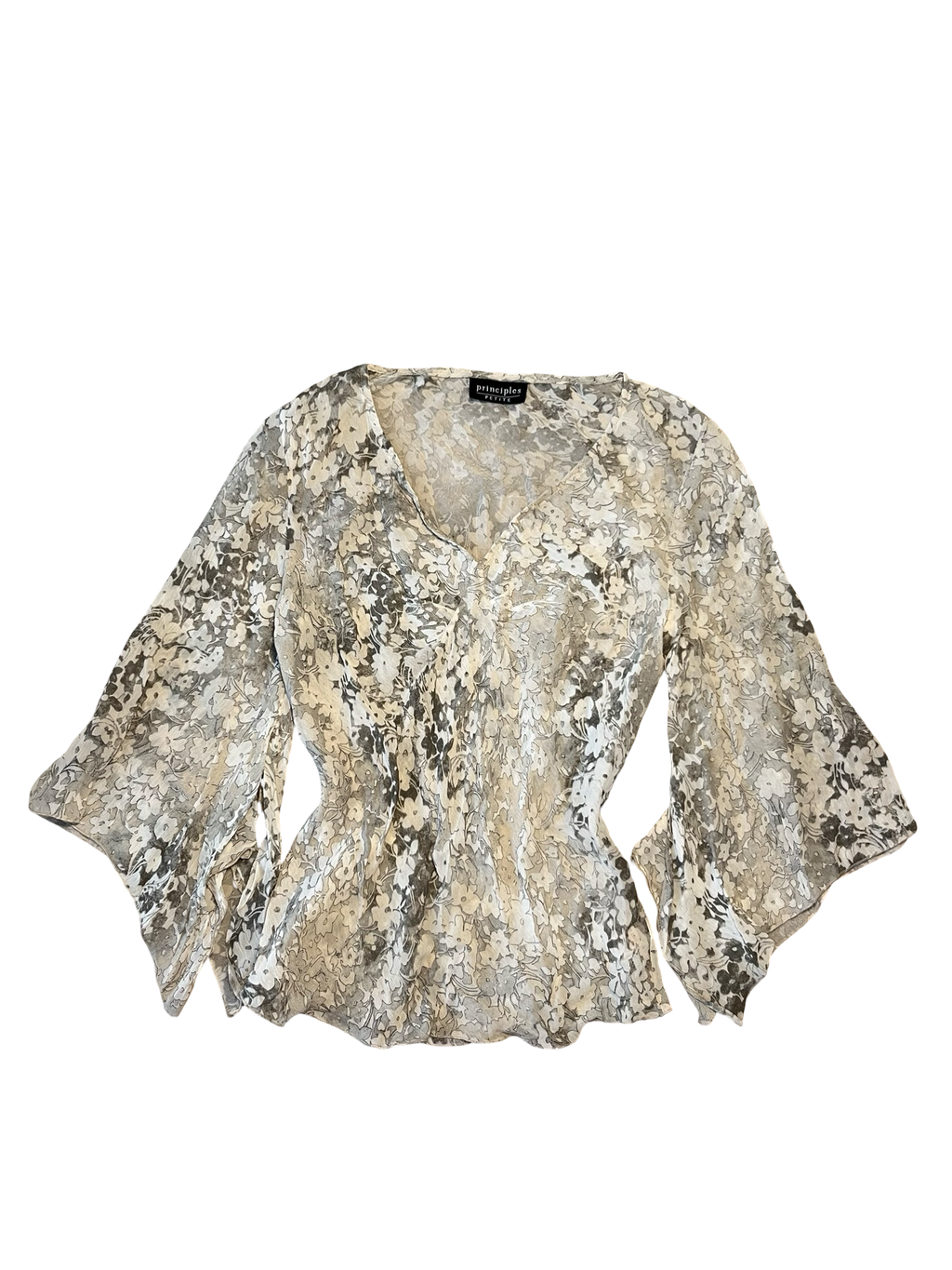Y2K Principles Petite Floral Blouse UK 10 | Boho Top