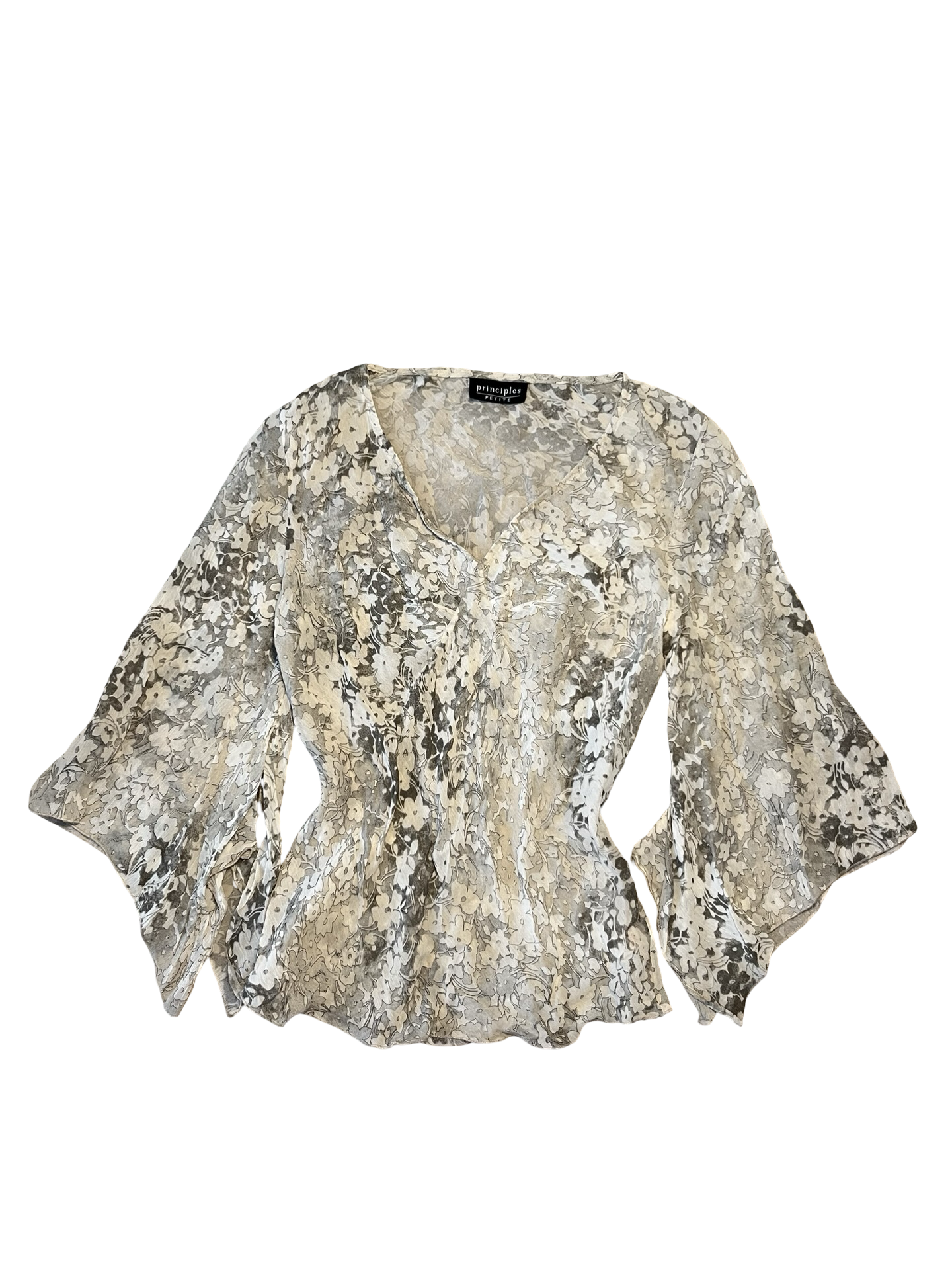 Y2K Principles Petite Floral Blouse UK 10 | Boho Top