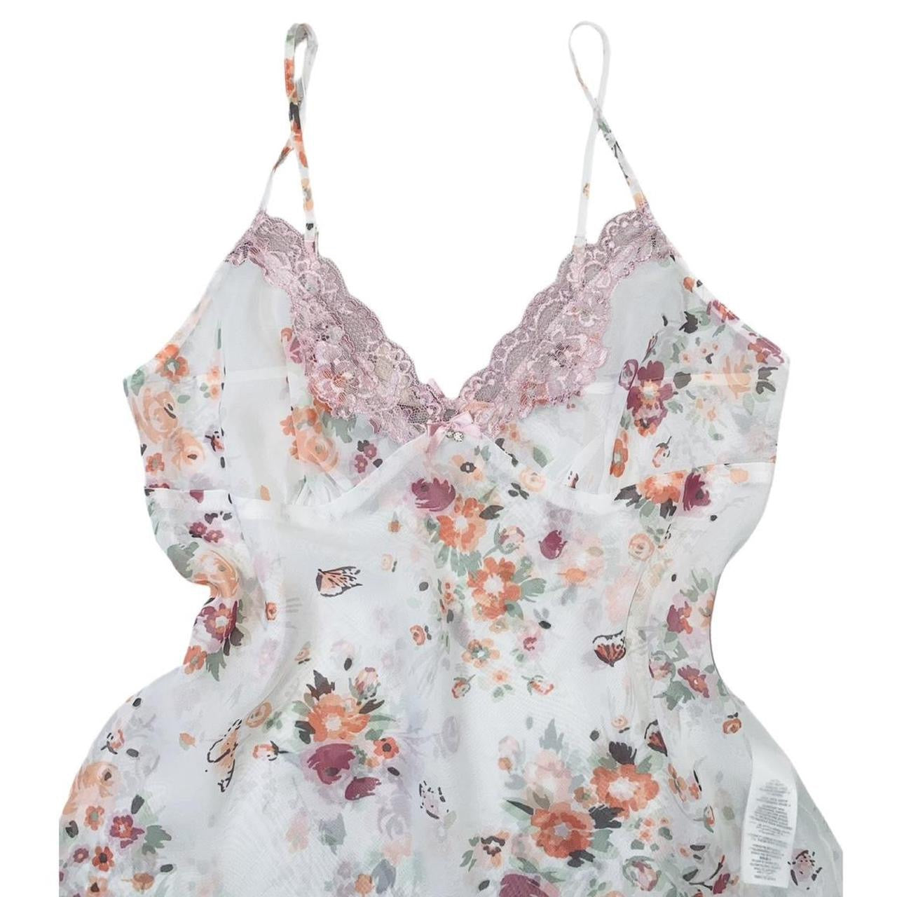 Presence white floral mesh cami top uk size10