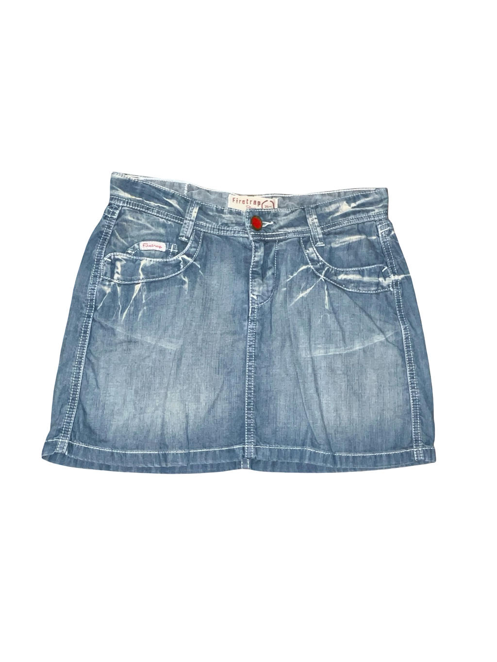 Y2K Firetrap Distressed Denim Mini Skirt UkS