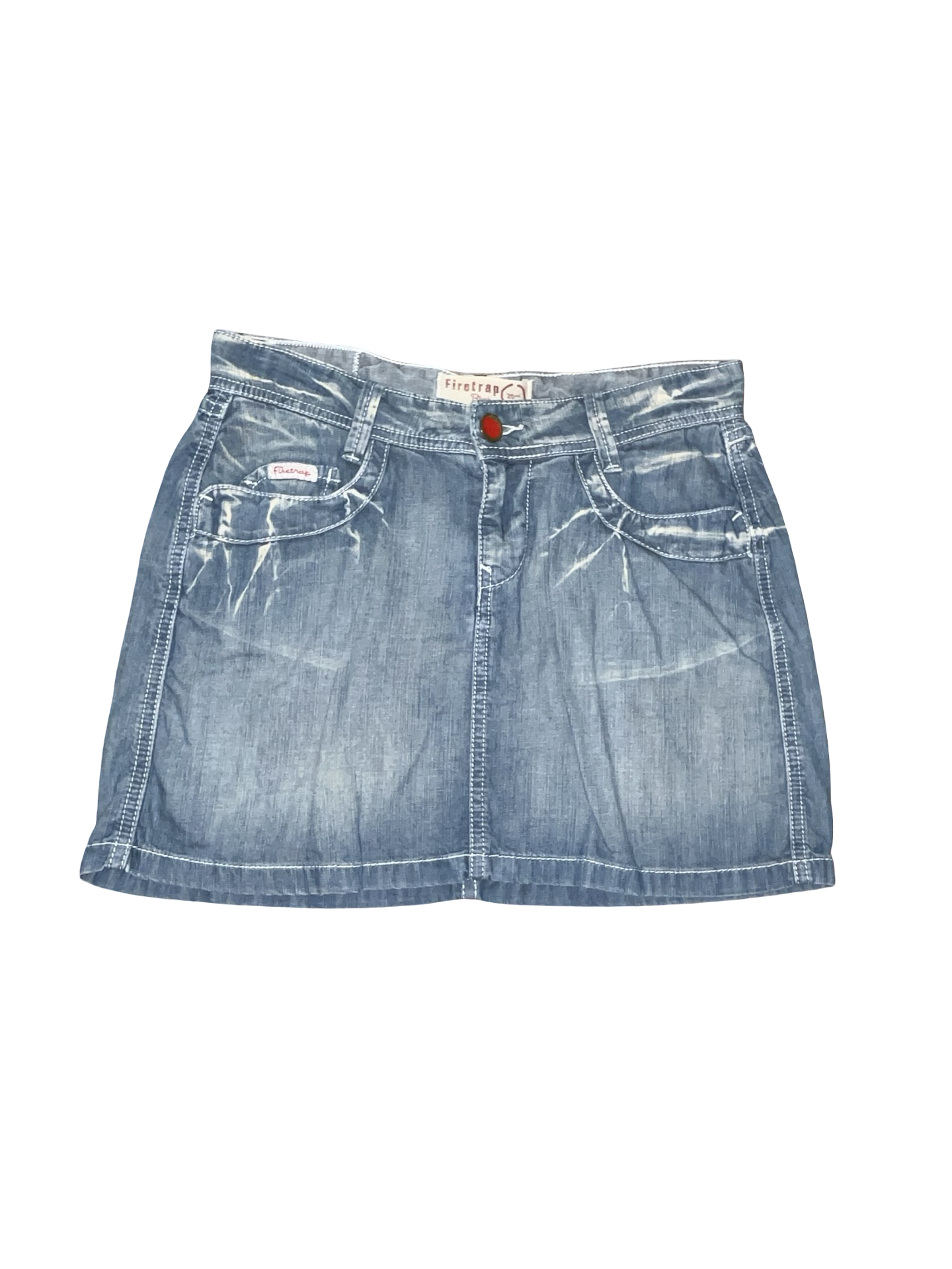 Y2K Firetrap Distressed Denim Mini Skirt UkS