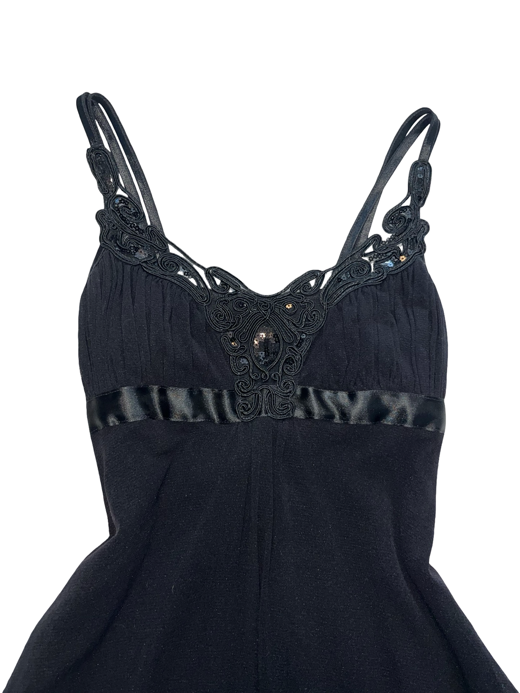 Y2K Jane Norman Black Embellished Fairy Hem Dress UK 10