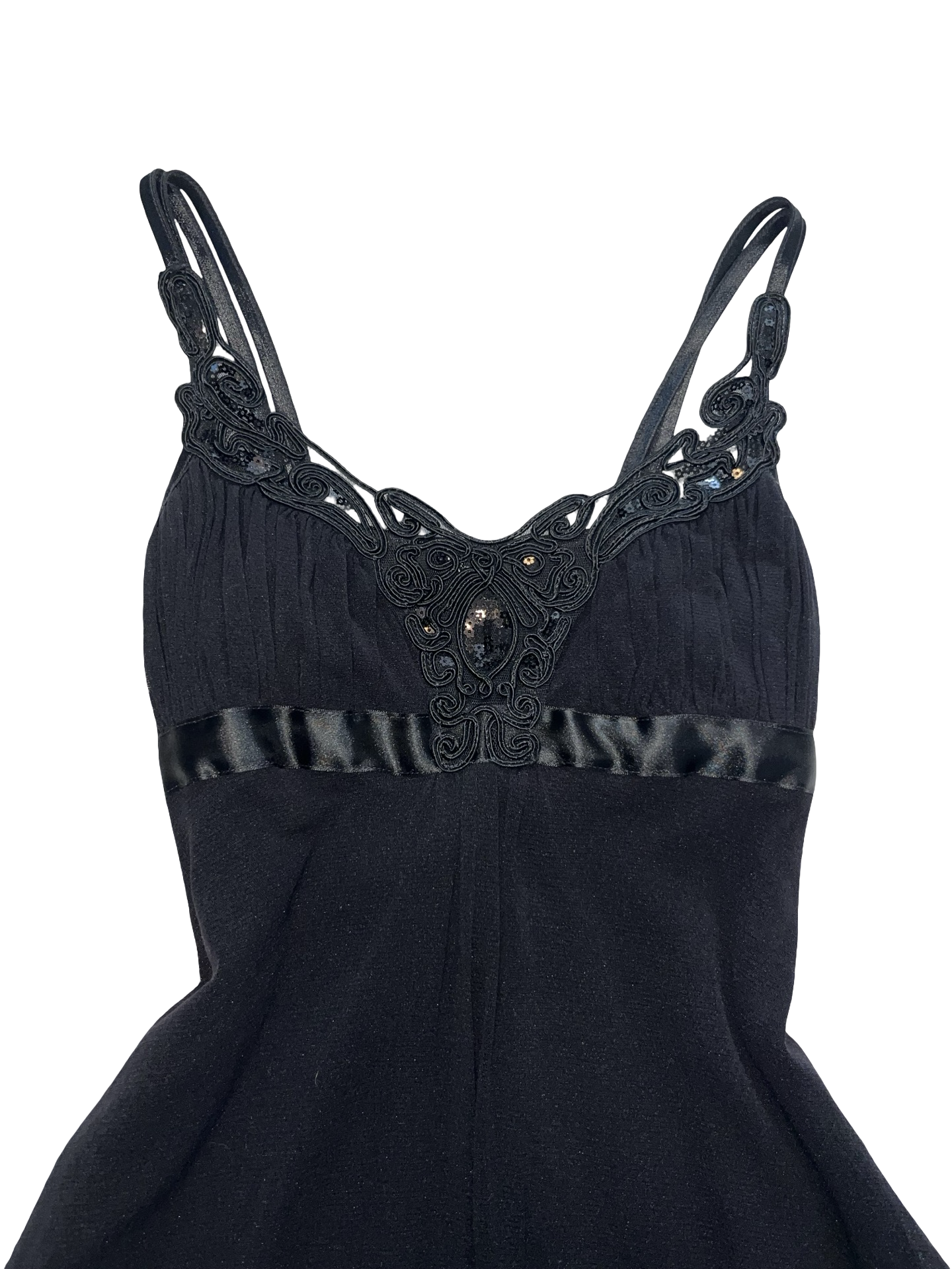 Y2K Jane Norman Black Embellished Fairy Hem Dress UK 10