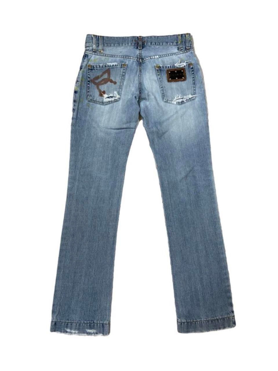Dolce & Gabbana Painted Denim Distressed denim jeans ukS