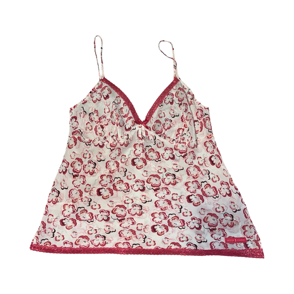Jasper Conran pure silk pink floral cami uk 12
