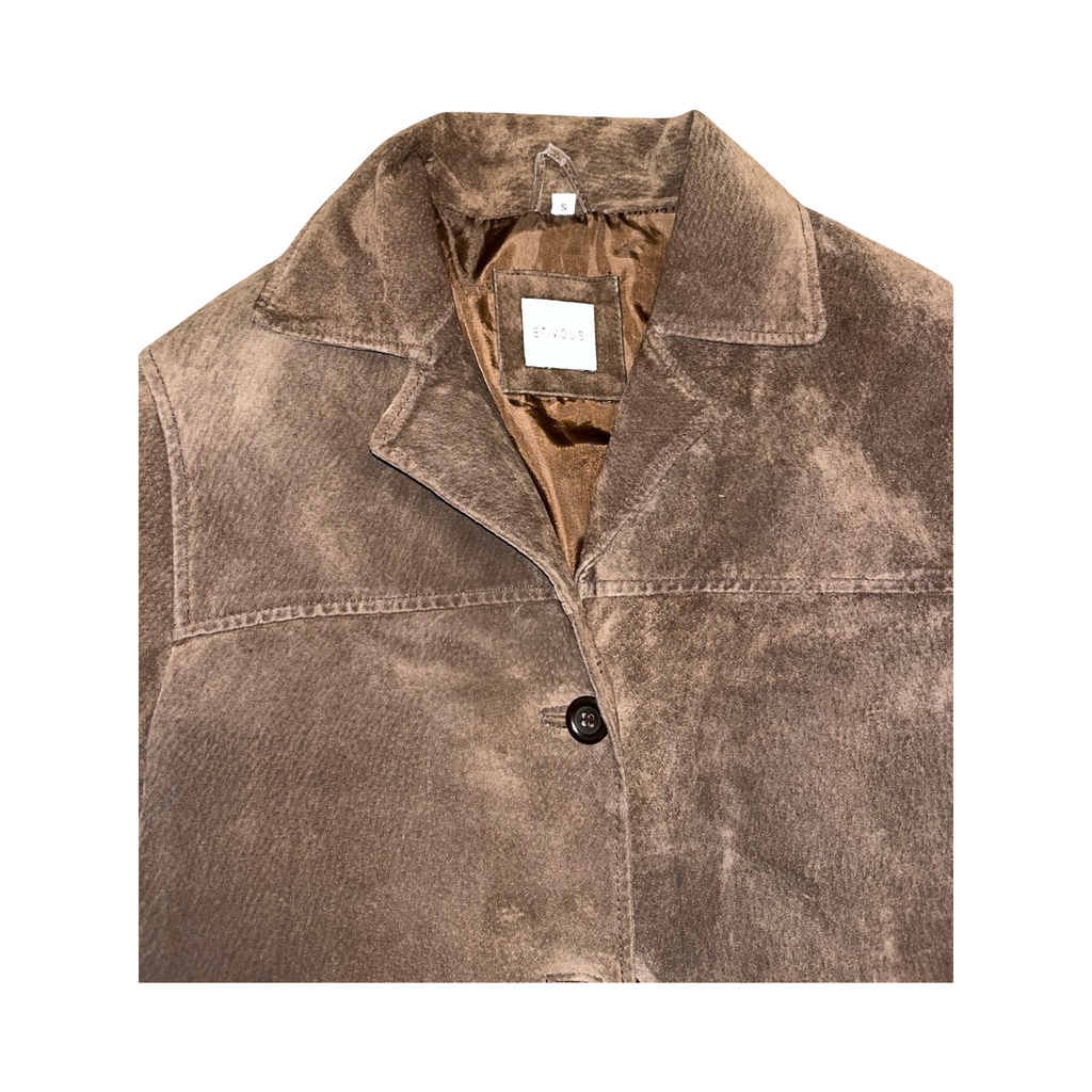 ET•VOUS genuine suede brown jacket ukS