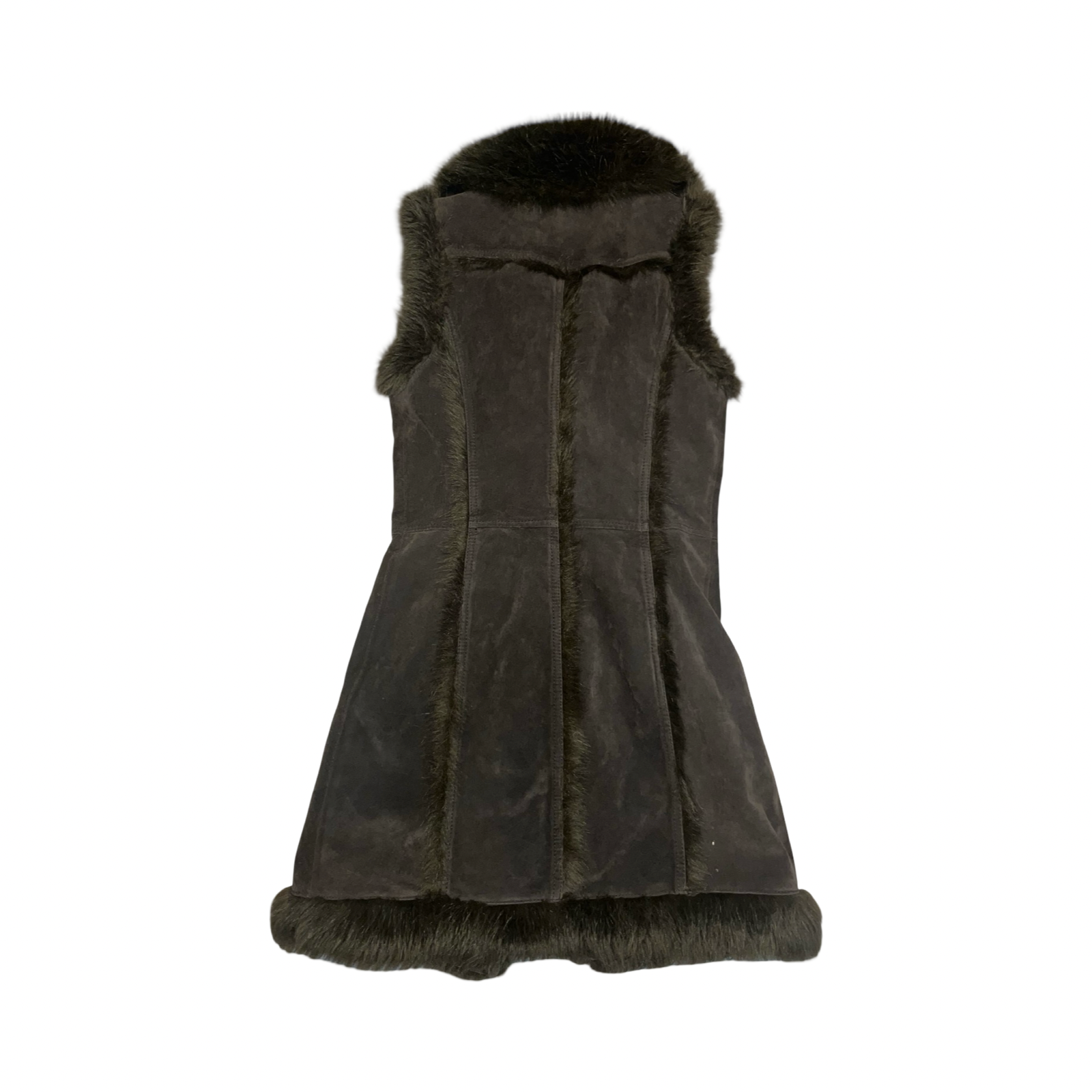 Rocha John Rocha long suede and fur waist coat uk 8