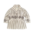 Cream vintage Alpezzepla snowflake print fuzzy coat ukM