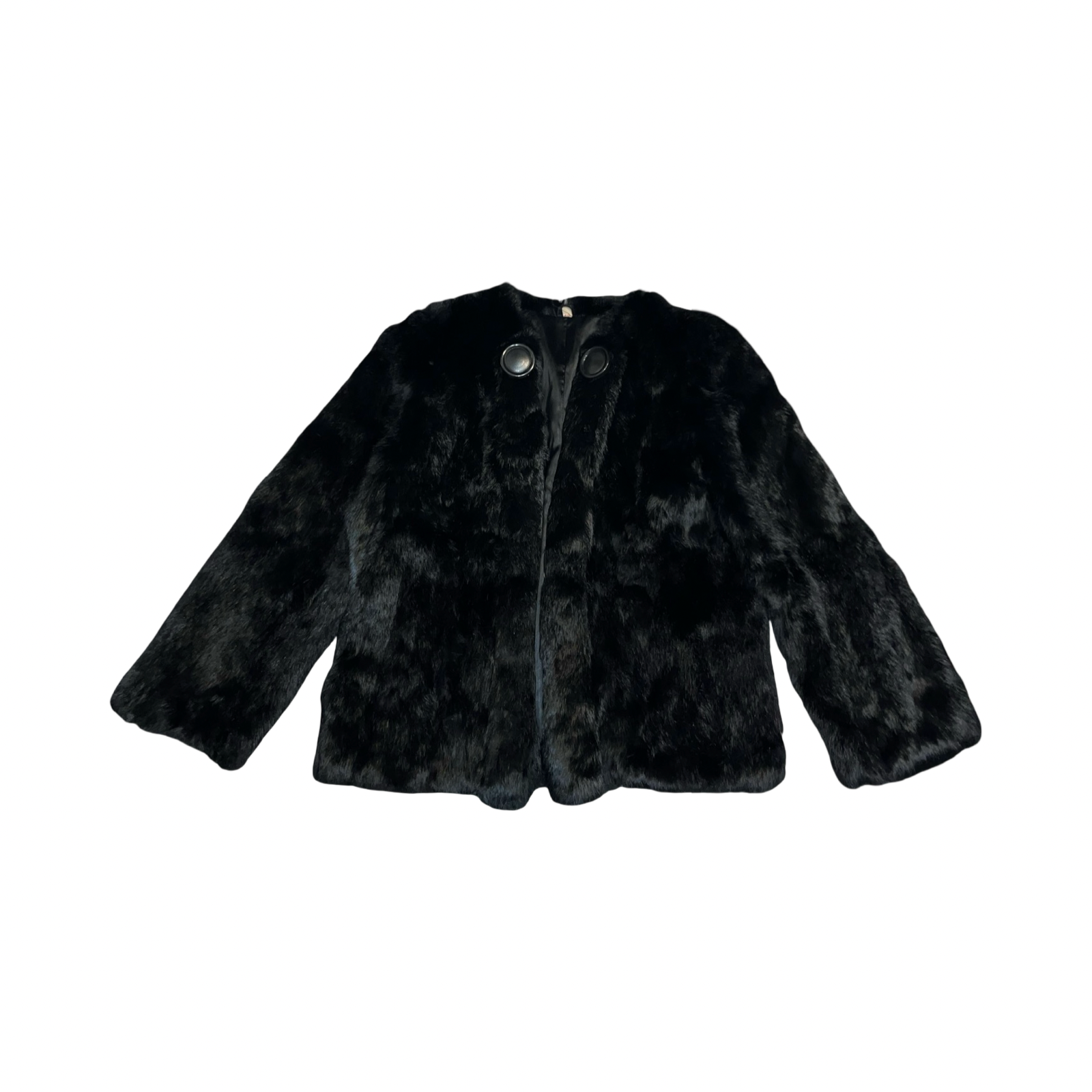 2000’s vintage black coney fur woman’s coat uk16