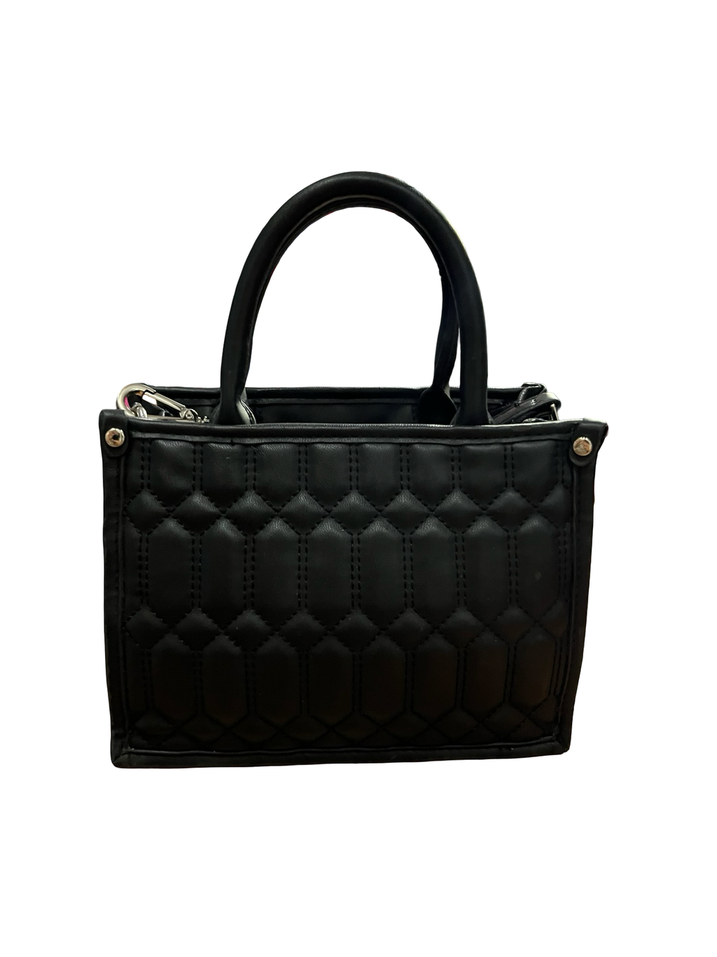 Steve Madden Black Quilted Mini Tote Crossbody Bag